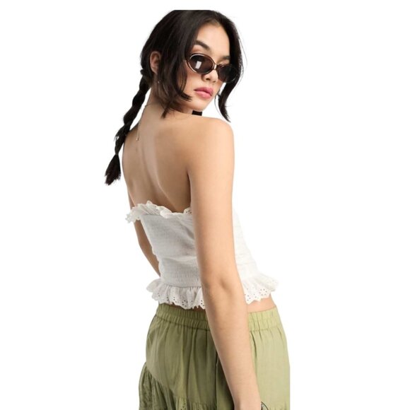 Reclaimed Vintage Strapless Top White Size 6 - Picture 11 of 15